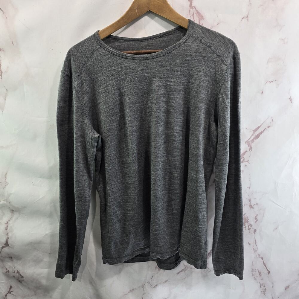 Icebreaker Top Womens Large Gray Merino Wool Baselayer Shirt 200 Long Sleeve